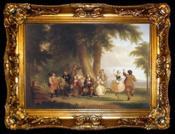 framed  Asher Brown Durand Dance on the battery in the Presence of Peter Stuyvesant, ta009-2